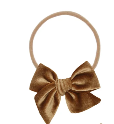 Velvet Cinnamon Bow Headband