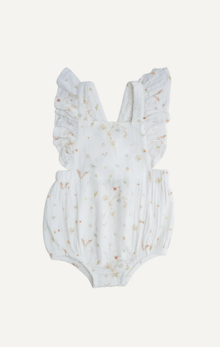 Muslin Summer Flower Print Romper | Baby