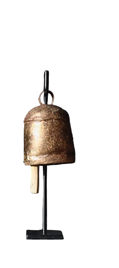 Vintage Iron Bell With Stand