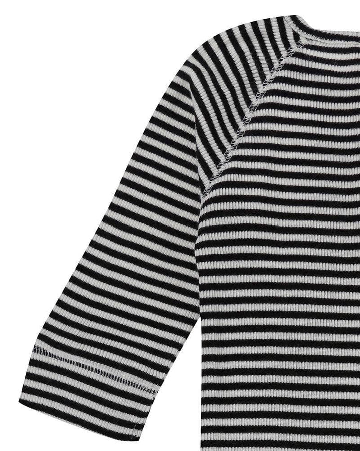 Stripe Ribbed Playsuit | Black & White