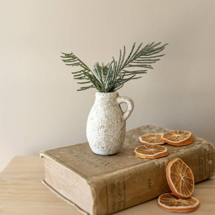 Antique Pitcher Bud Vase | White Terracotta