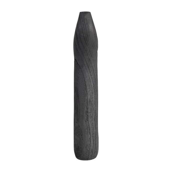 Wood Cut-Out Vase | Black