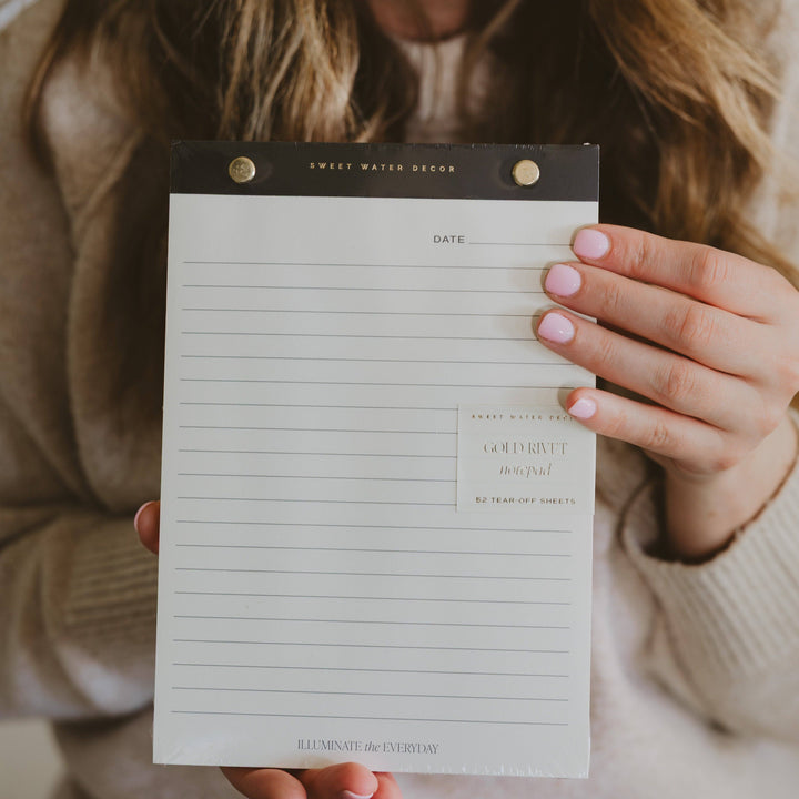 Gold Rivet Lined Notepad
