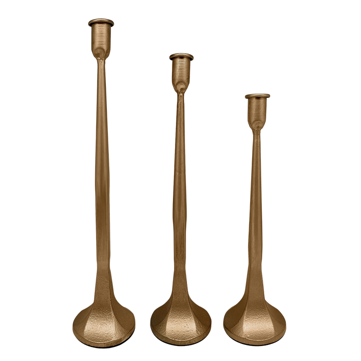 Cast Iron Taper Candle Holders | Gold