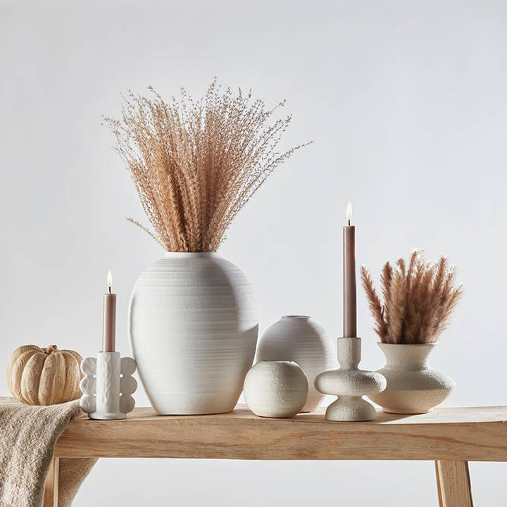 Round White Vase