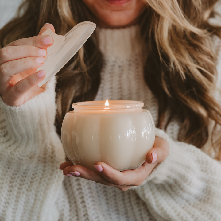 Warm & Cozy Soy Candle | White Pumpkin Jar