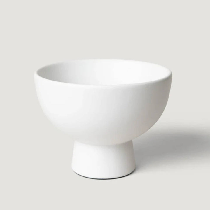 Large White Ceramic Compote Bowl - 6"