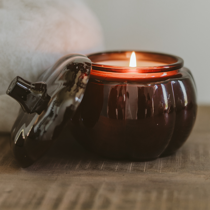 Hello Fall Soy Candle | Amber Pumpkin Jar