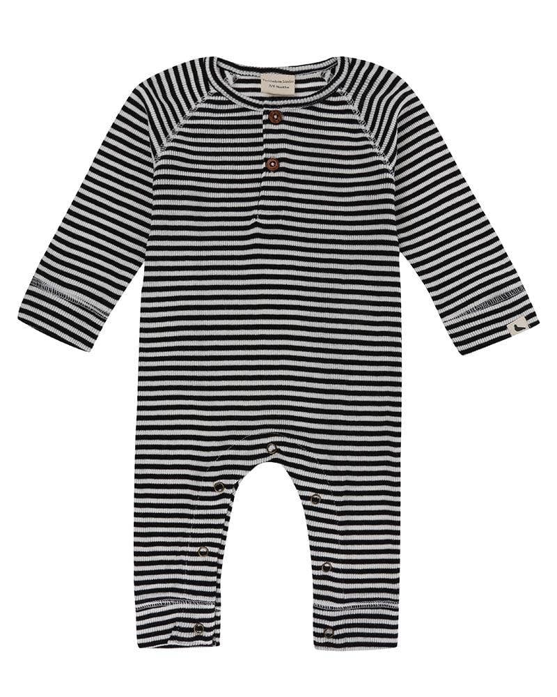 Stripe Ribbed Playsuit | Black & White