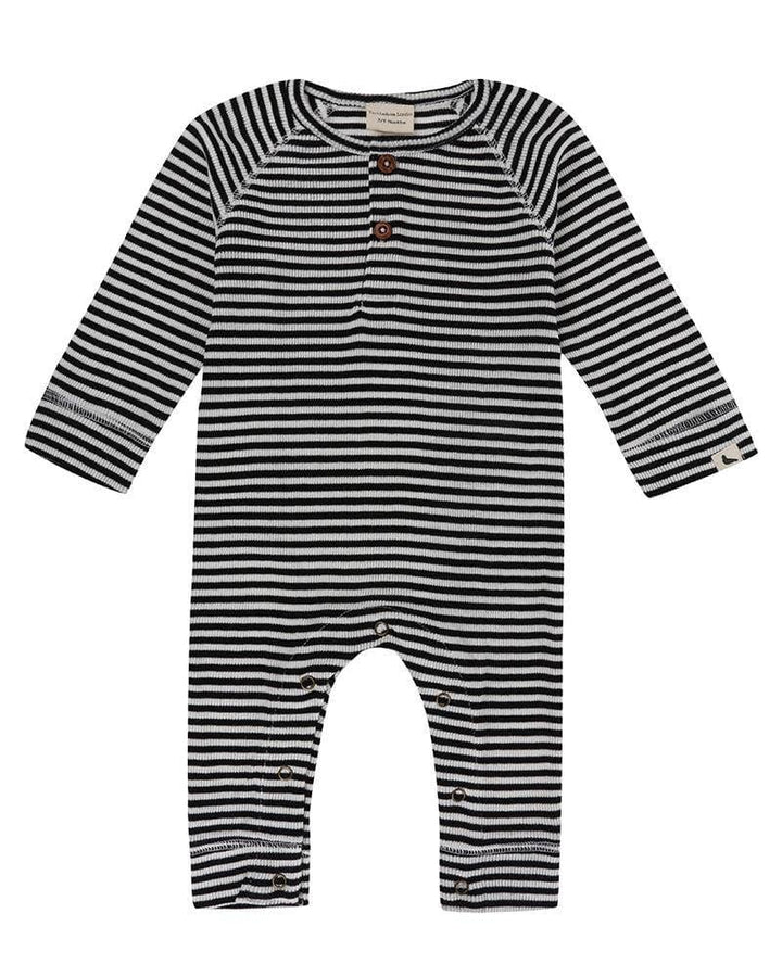 Stripe Ribbed Playsuit | Black & White