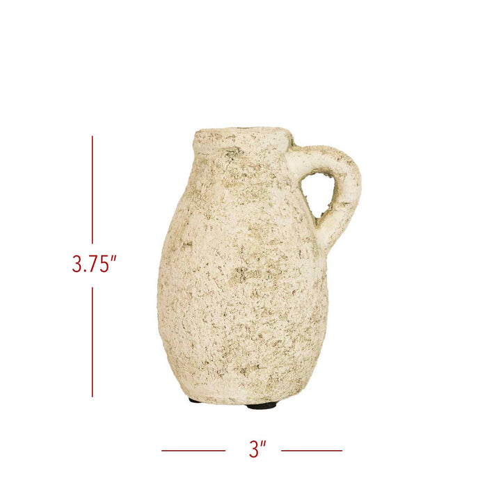 Antique Pitcher Bud Vase | White Terracotta