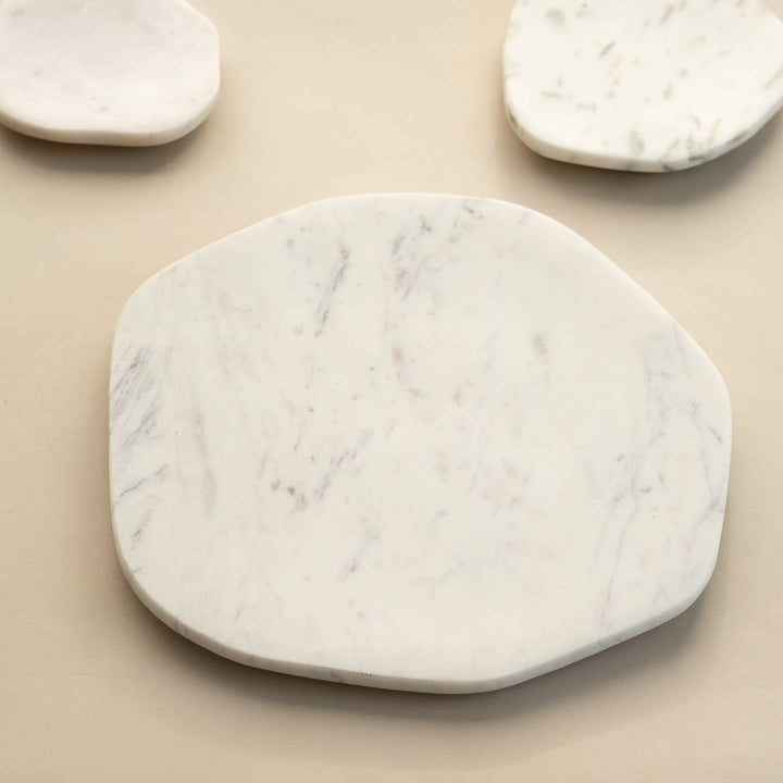 White Marble Free Form Plate - Mini Size