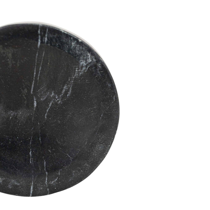 Marble Round Spoon Rest | Black