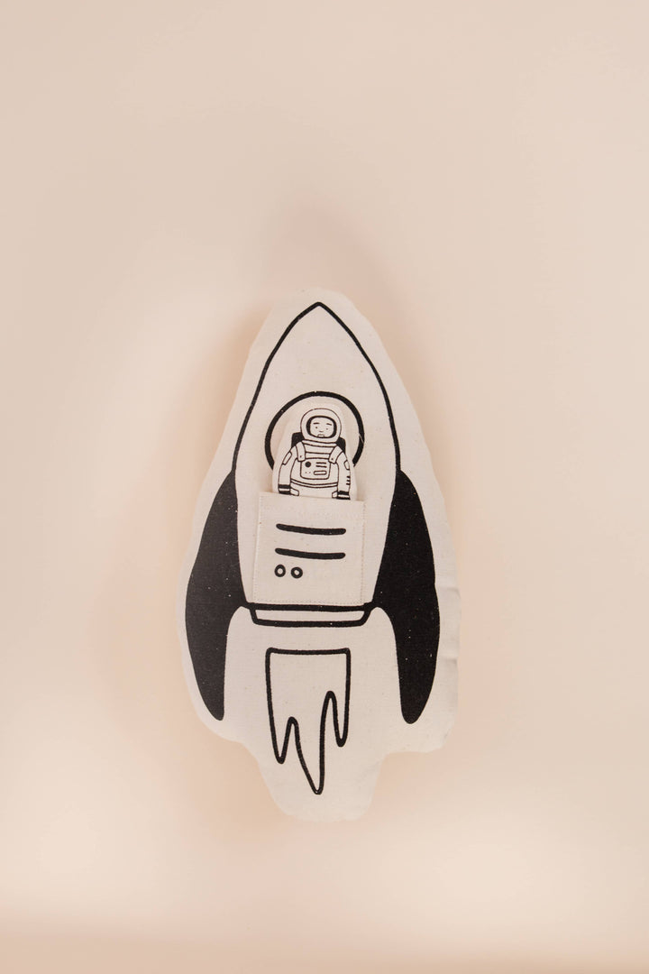 Rocket Astronaut Canvas Pillow