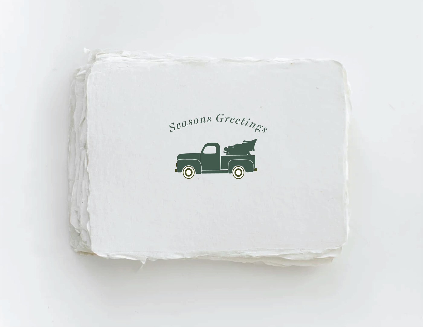 "Seasons Greetings" Truck Christmas Holiday Greeting Card