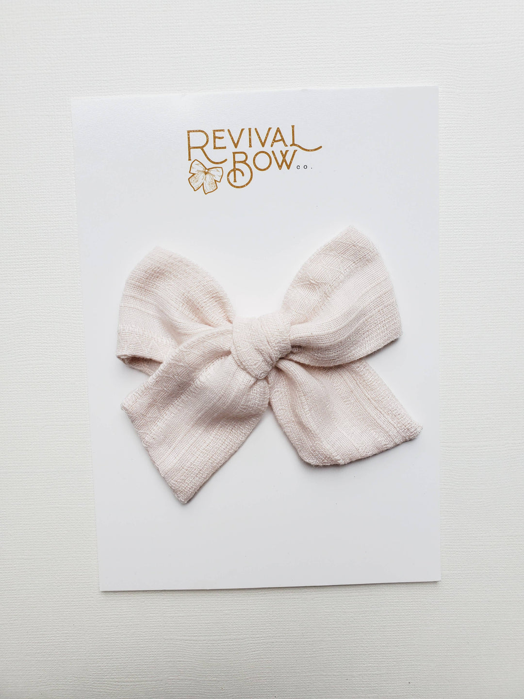 Large Fabric Bow• Textured Beige