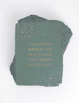 "Merry Xmas" Christmas Holiday Letterpress Greeting Card