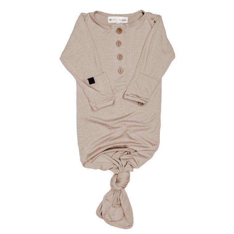 Knotted Gown- Fawn 0-3m